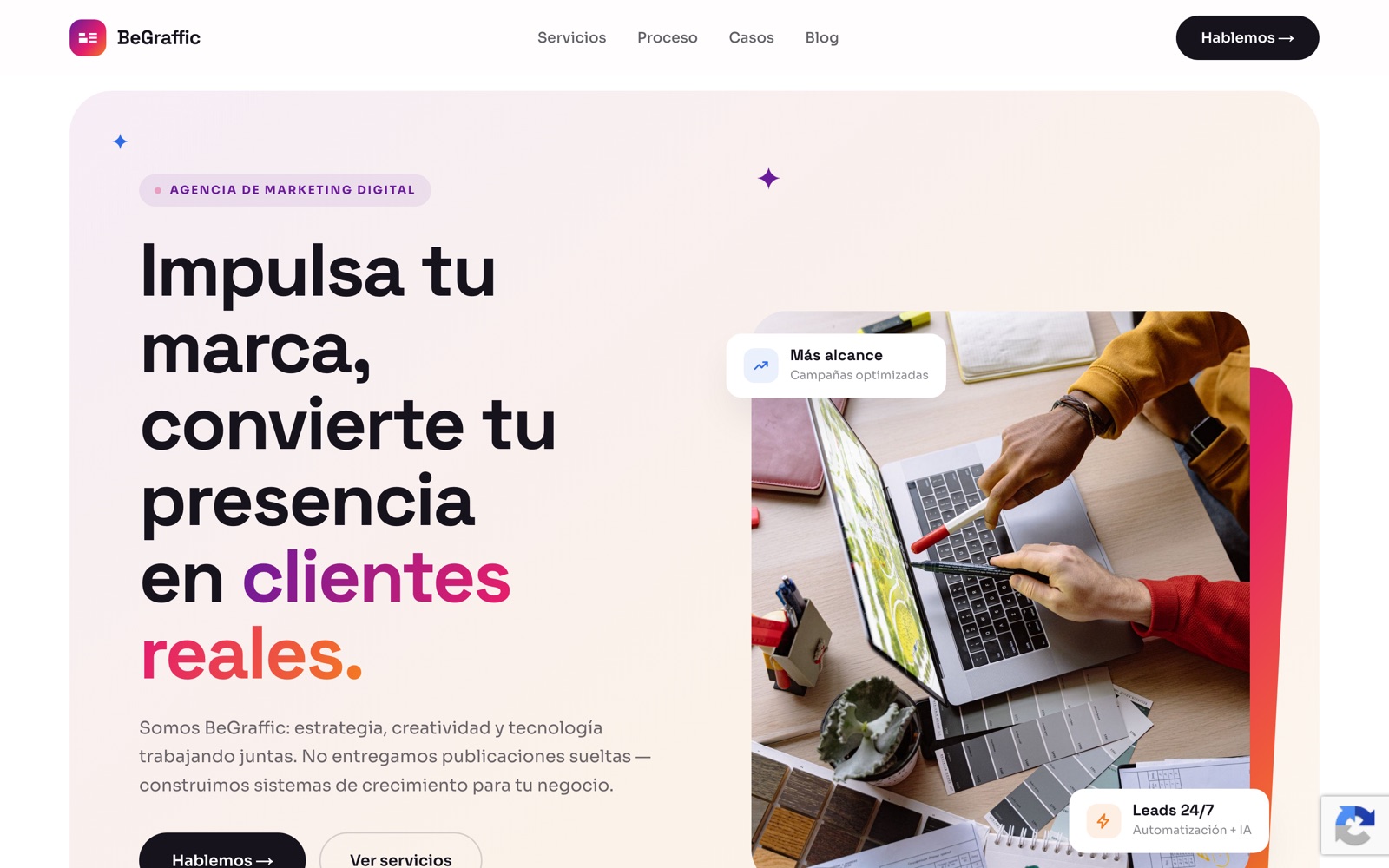 Captura de Be Agency