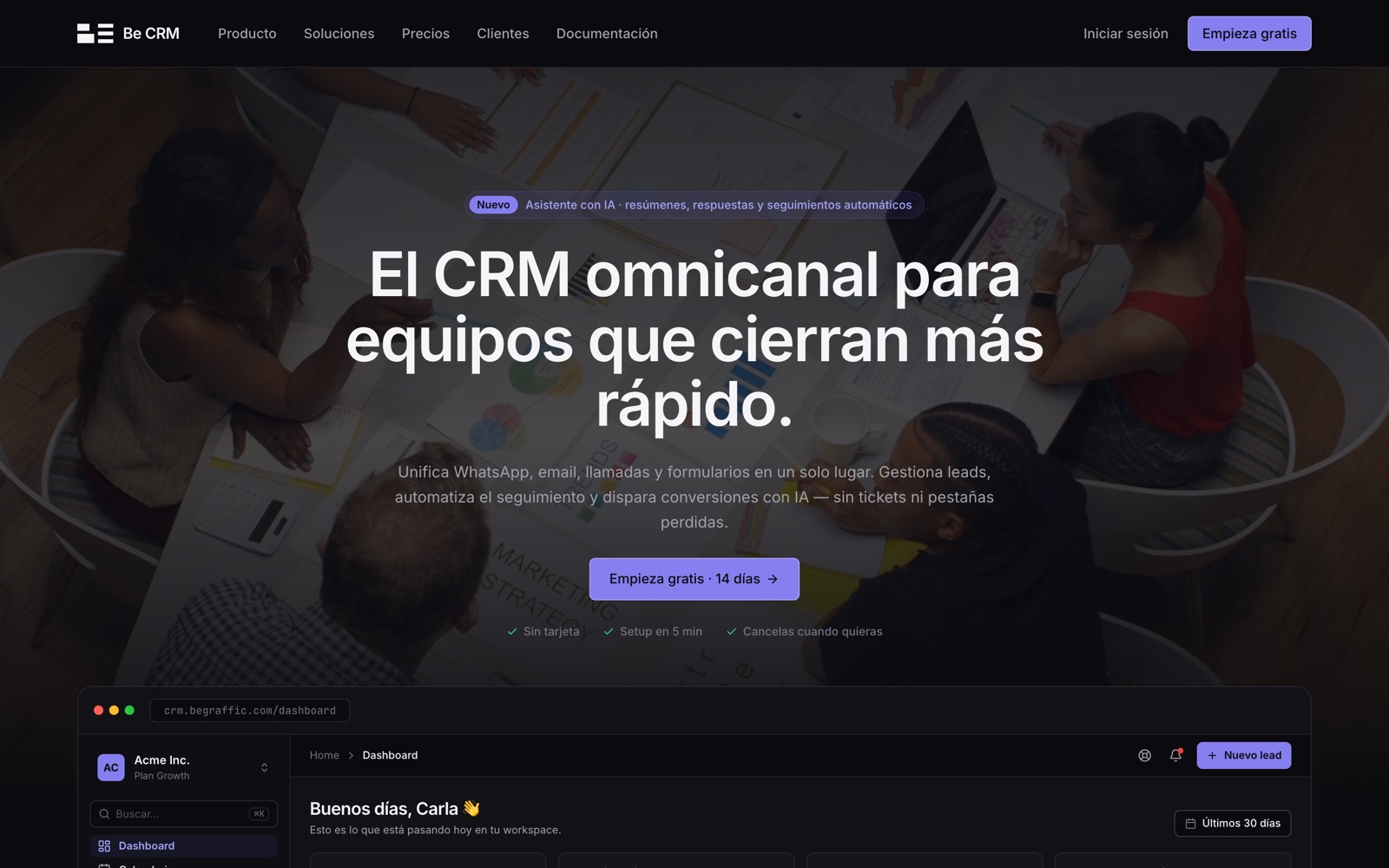 Captura de Be CRM